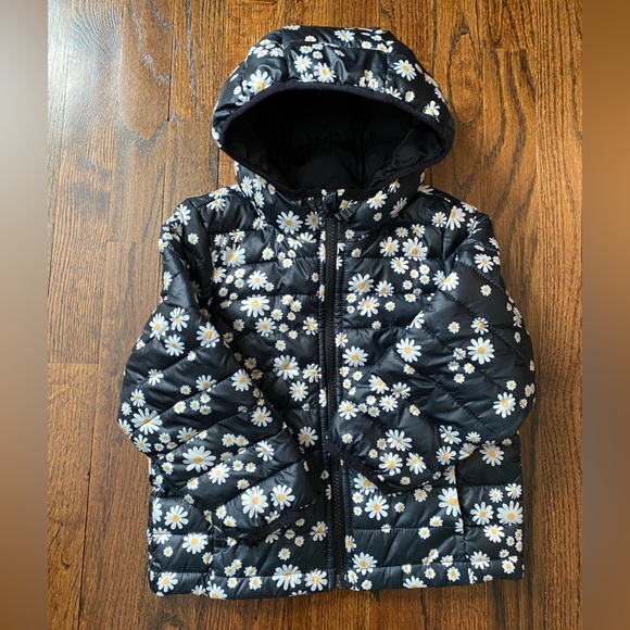 Kohl's Other - toddler girls hooded jacket size 3T Lightweight “packable” daisy floral print
